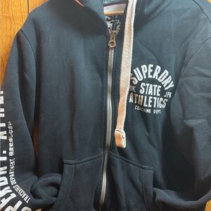 Superdry Black and White Track & Field Hoodie